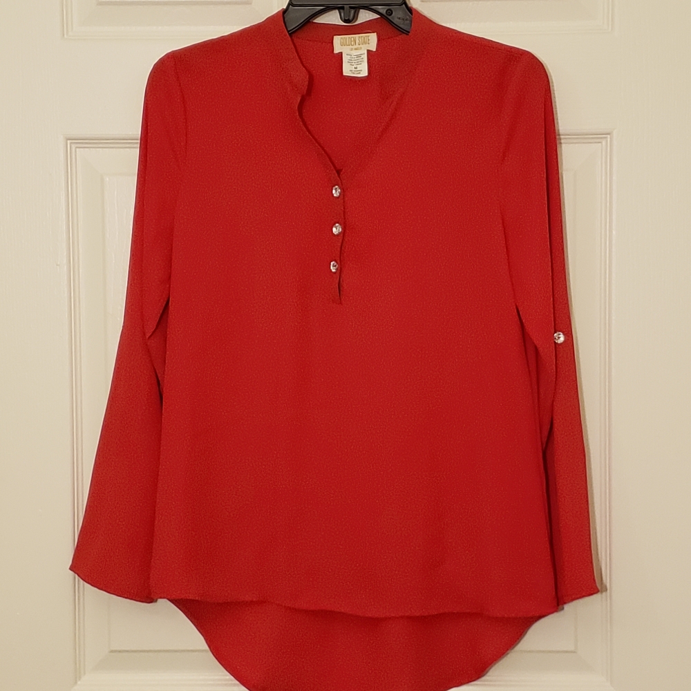 Golden State Vibrant Red Blouse | Women's M